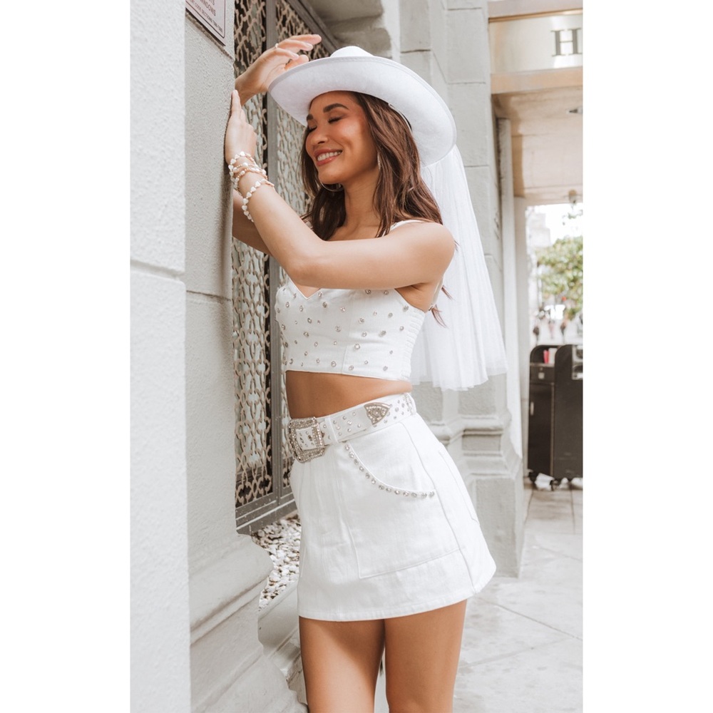 Show Me Your MuMu White Mini Skirt